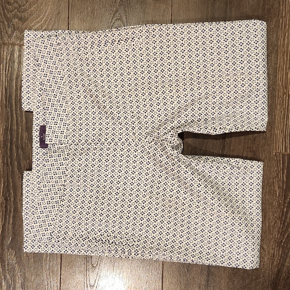 NYDJ Blue and White Cropped Ankle Pants